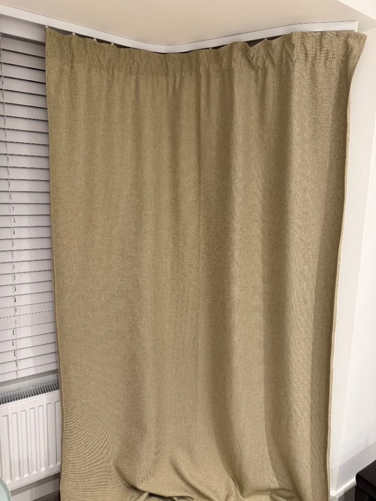 IKEA ANNAKAJSA Room-Darkening Curtains – Beige (145 × 250 cm)