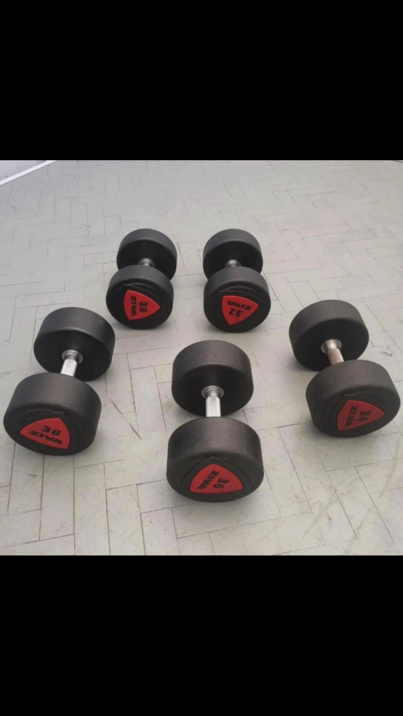 Available ziva polyurethane dumbbells 2 kgs to 50 for sale 