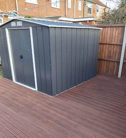 10x8 Feet Premium Outdoor Steel Shed with Double Doors | Weather-Resistant Garden Storage Solution