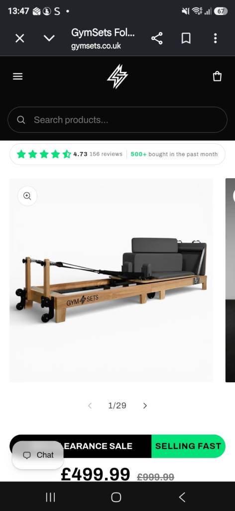 GymSets Foldable Pilates Reformer – Brand New
