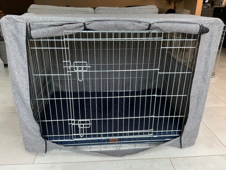 Large Dog Crate with Cover and Orthopedic Bed