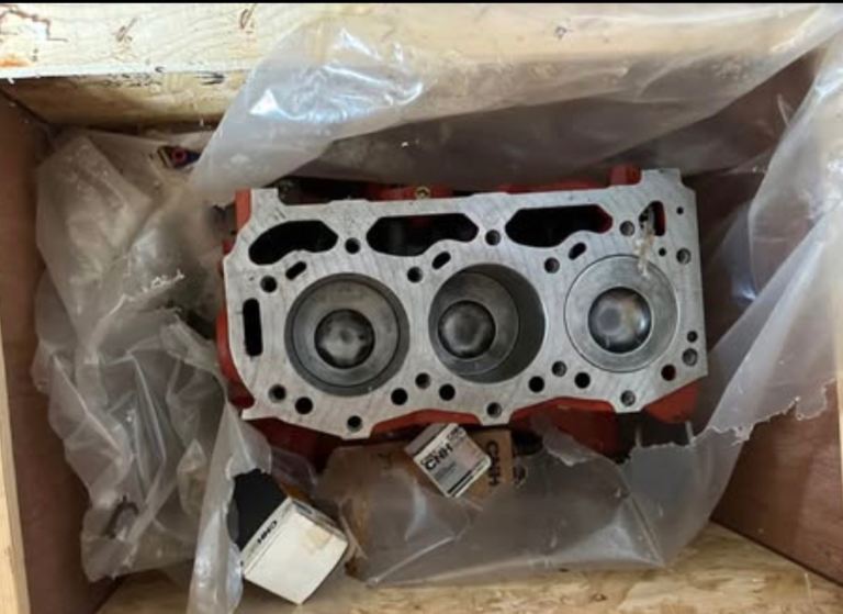 Short Engine Block with stud kits for a Ford 10 Series tractor, 3 cylinder tractor. Agricultural