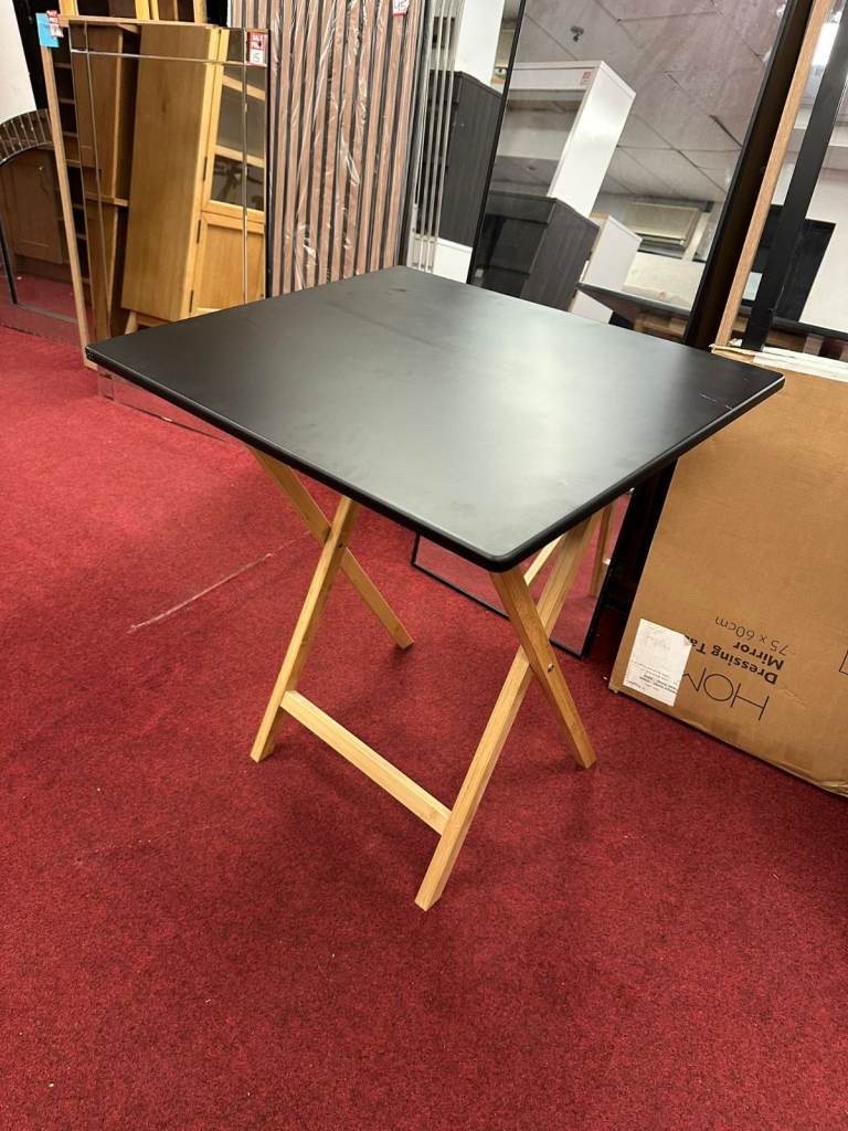 Drew Folding Bamboo 2 Seater Table - Black