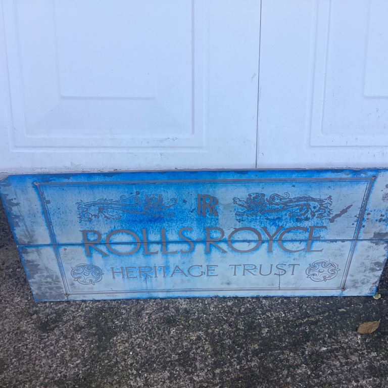 Rolls Royce Heritage metal sign approx 39x17.5 inches