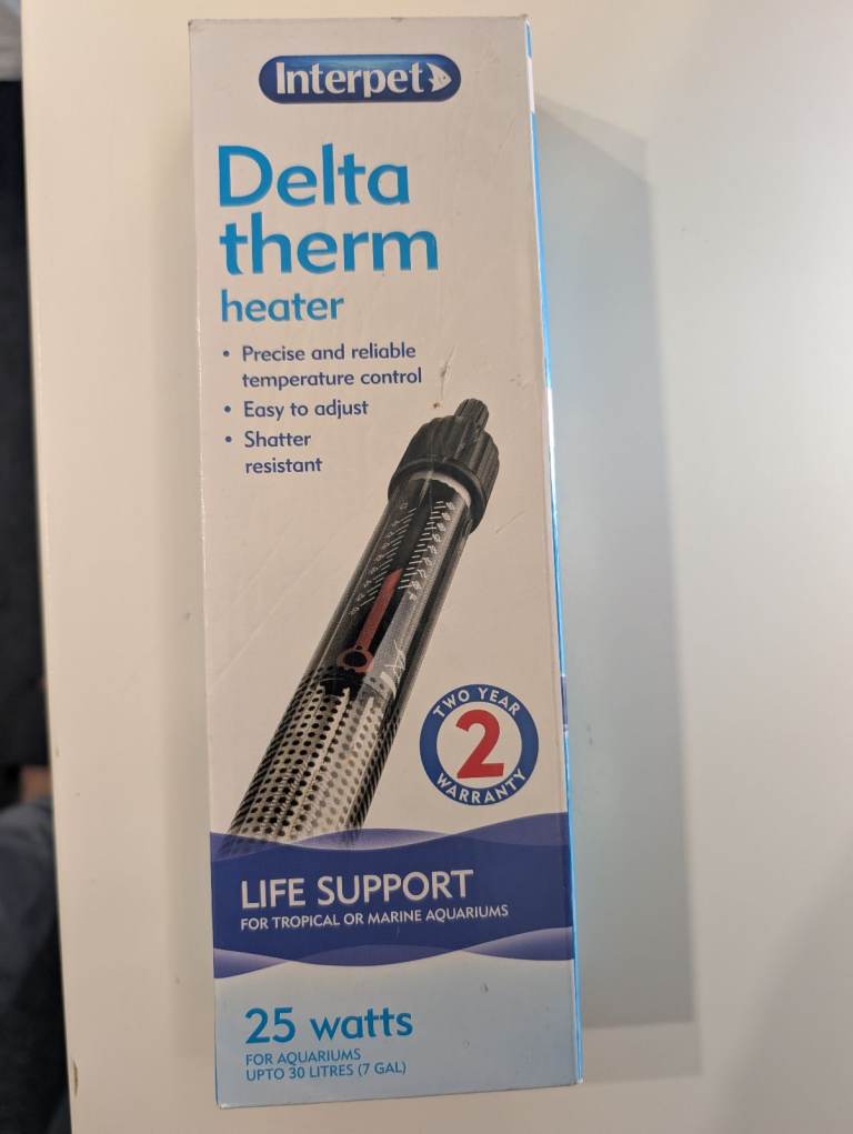 New Interpet Delta Therm Heater 25W - Aquarium fish tank heater