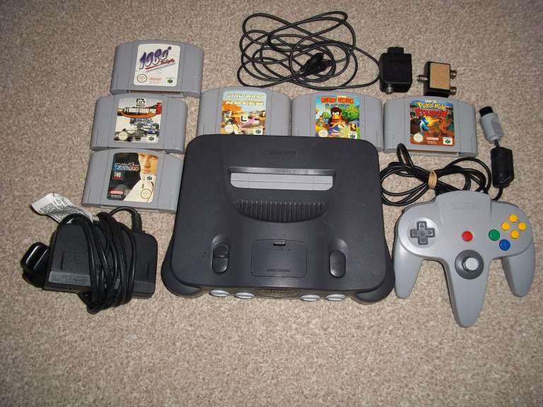 nintendo 64 console 6 games pokemon stadium diddy kong racing
