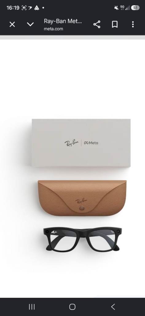 Ray-Ban Meta Smart Glasses – Black, New in Box