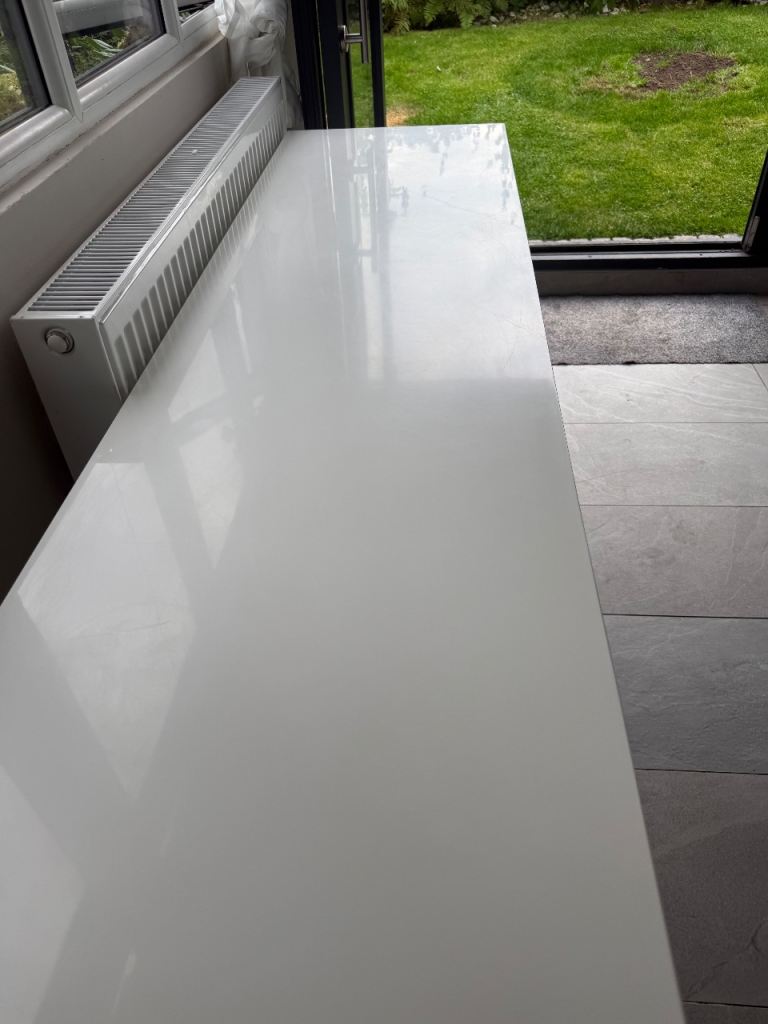 Large white high gloss solid sideboard 