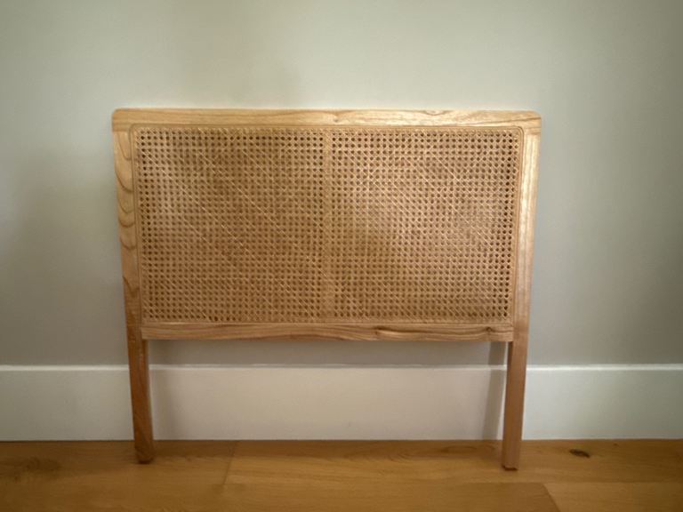 Cane rattan single headboard natural wood 