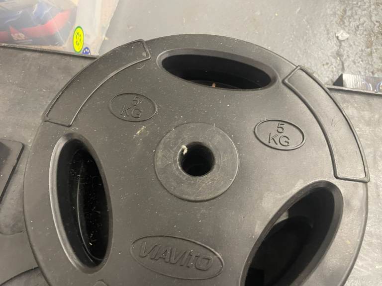 Viavito 5KG Tri grip Vinyl Standard Weight Plates - Great For Home Gym Use