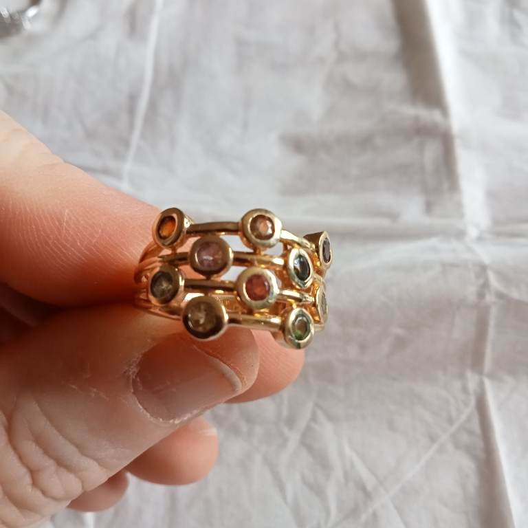 Multi Tourmaline Bubble Ring 