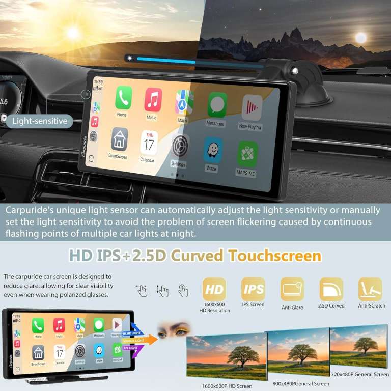 Carpuride W903S Portable Wireless Carplay / 4K Front Cam / 1080P Rear / BNIB