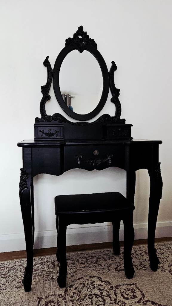 Black ornate dressing table 