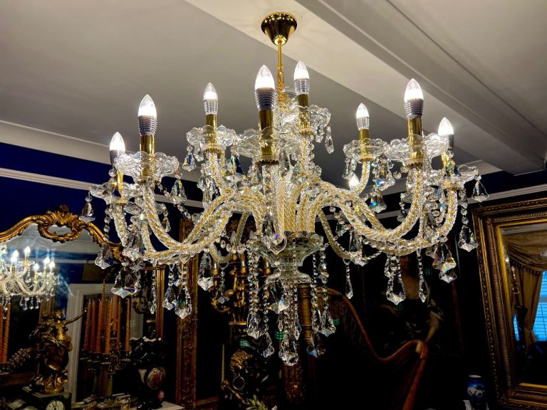 Massive lead crystal chandelier, light - Vintage / antique 