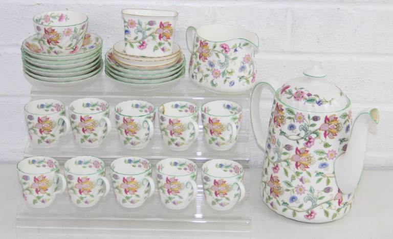 Minton Haddon Hall Pattern Coffee Set with Pot/10x Cups/Milk Jug/Sugar Bowl/etc. 