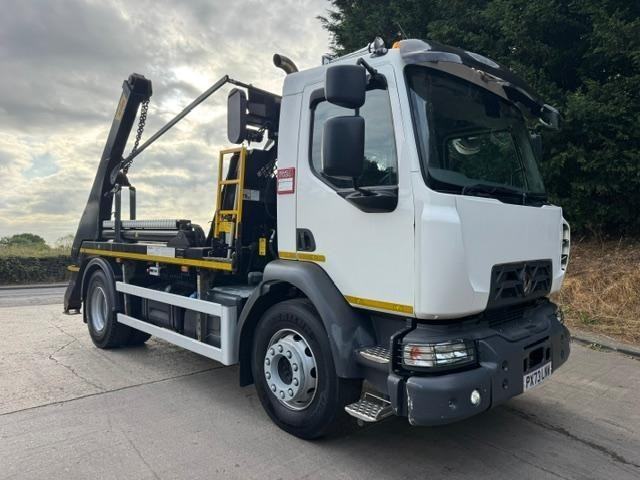 2023 73 Renault D 250 EURO 6 HYVA extending arm skip loader sheet system a/c
