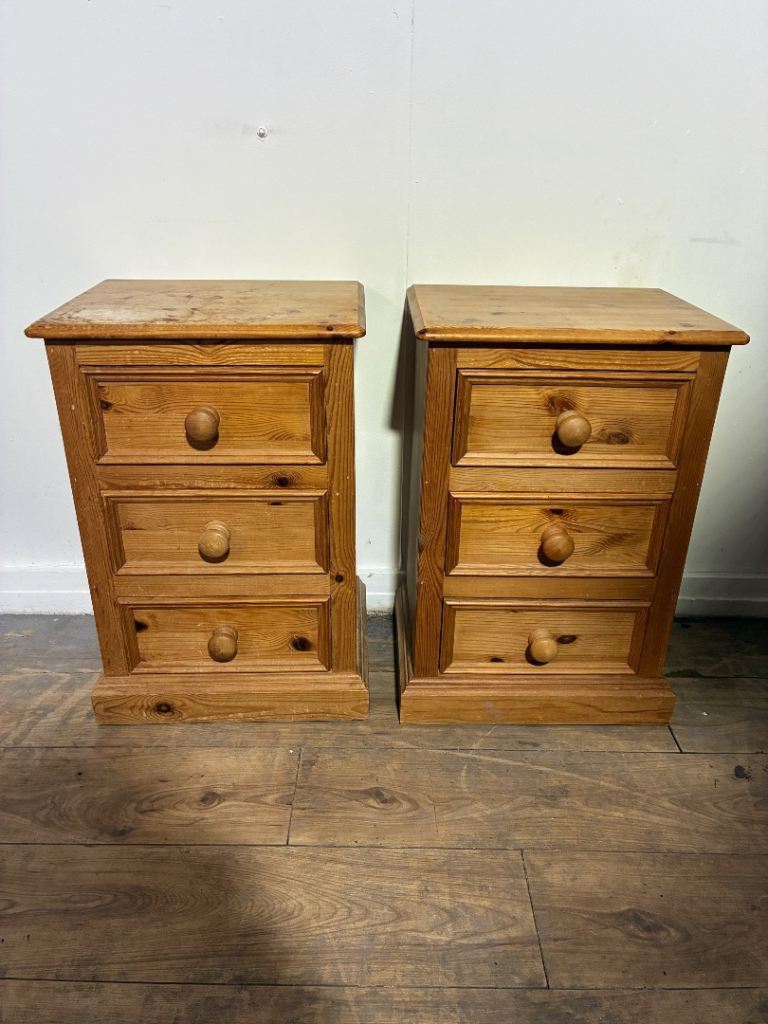 Solid Pine Bedsid Table Pair with free delivery within Medway