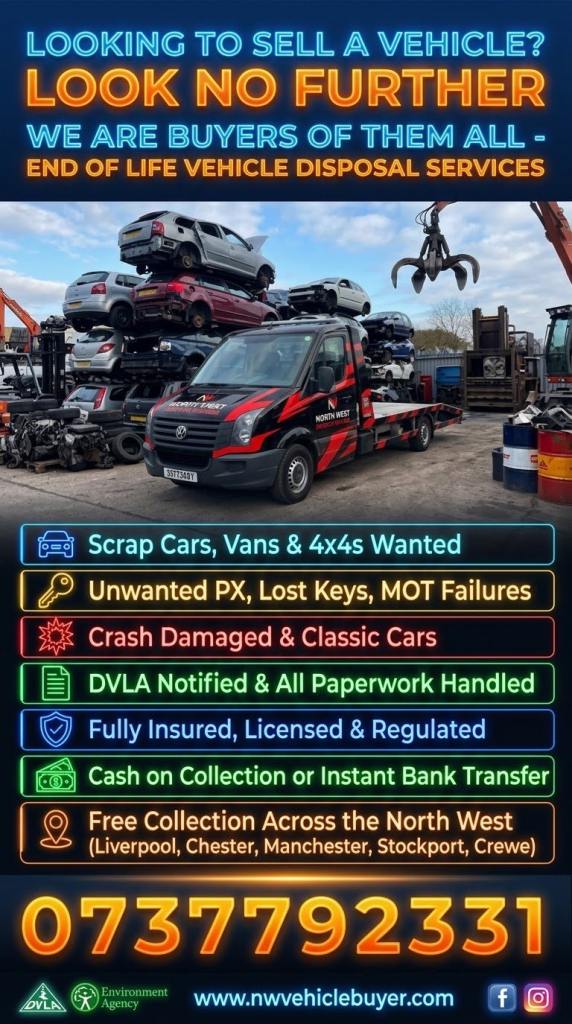 WE BUY ANY CAR 🚗 OR VAN 🚐 IN THE NORTH WESTVBEST PRICE PAID ♻️💷♻️💷♻️💷