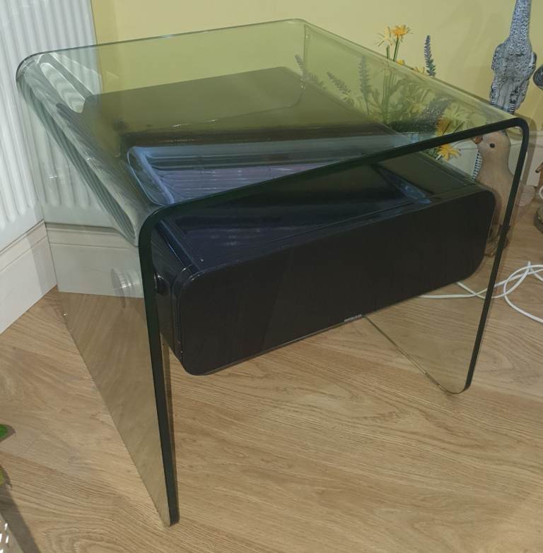 FURNITURE VILLAGE Vidrio Glass Lamp Table Coffee Black COLLECT NW9