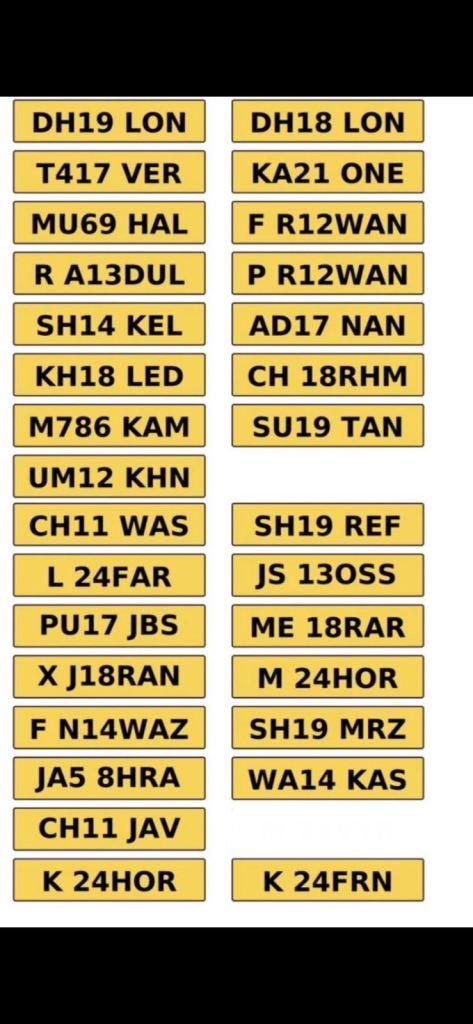 ASIAN PRIVATE NUMBER PLATES