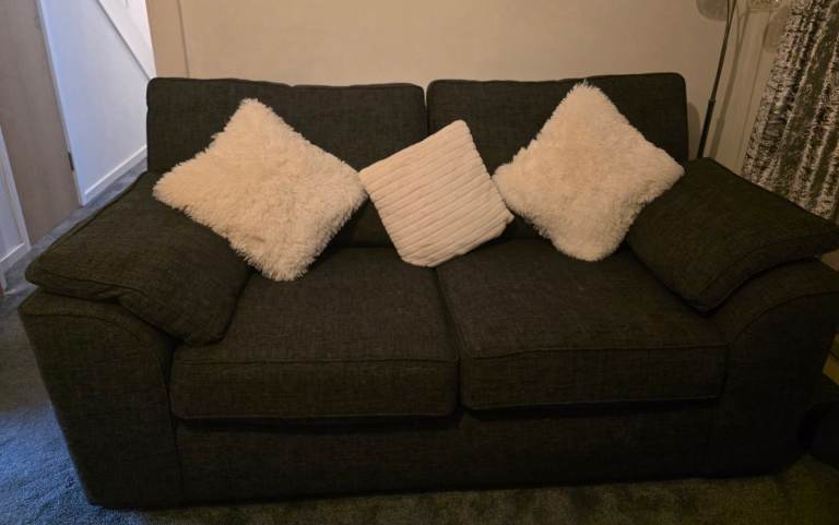 Charcoal fabric sofa 2 seater and 3 seater