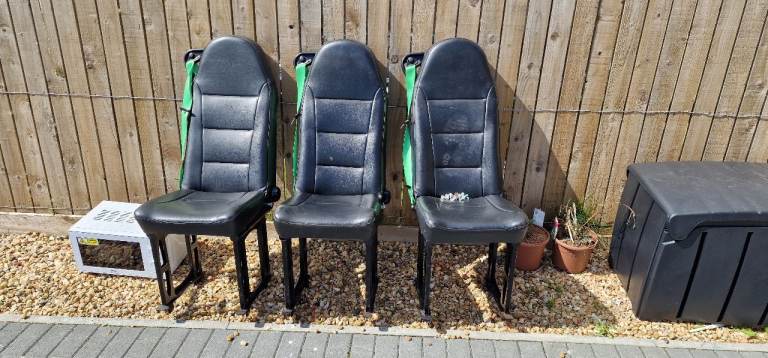 Free to collect , 3 x mivano rear seats with seat belts and fixing bolts