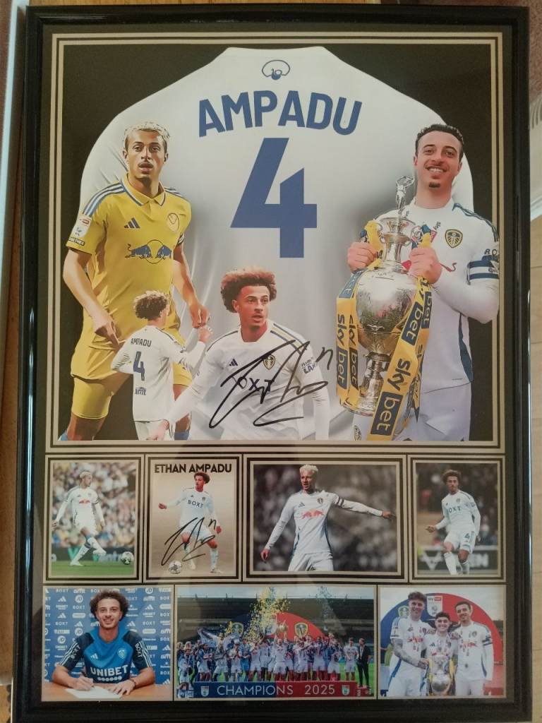 Ethan Ampadu signed Leeds United Picture Free Delivery 