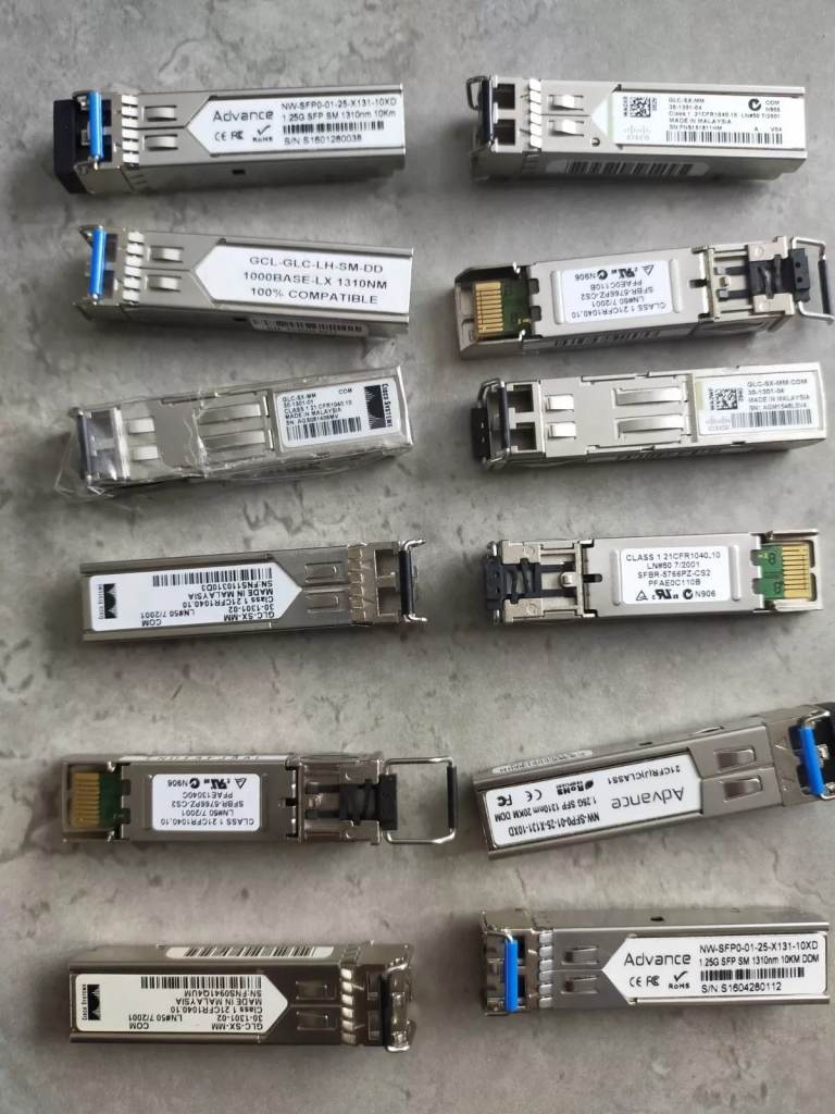 LOT OF 12x CISCO GLC-SX-MM / ADVANCE NW-SFP0-01-25-X131 TRANSCEIVER MODULES