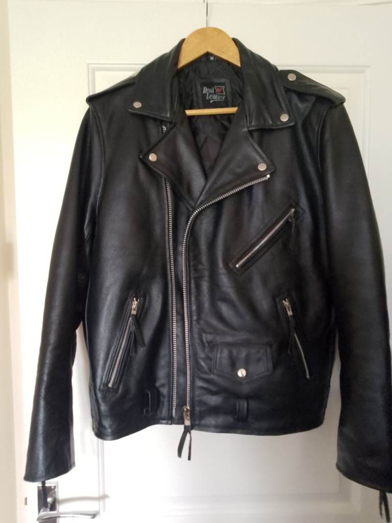 Leather motorbike jacket 