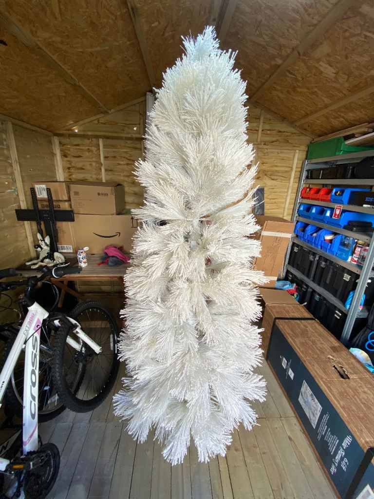 6.5ft White Artificial Christmas Tree – Good Condition
