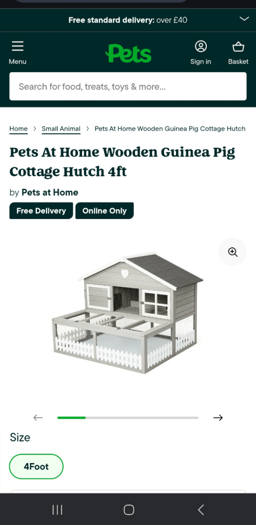 Rabbit or guinea-pig hutch and run
