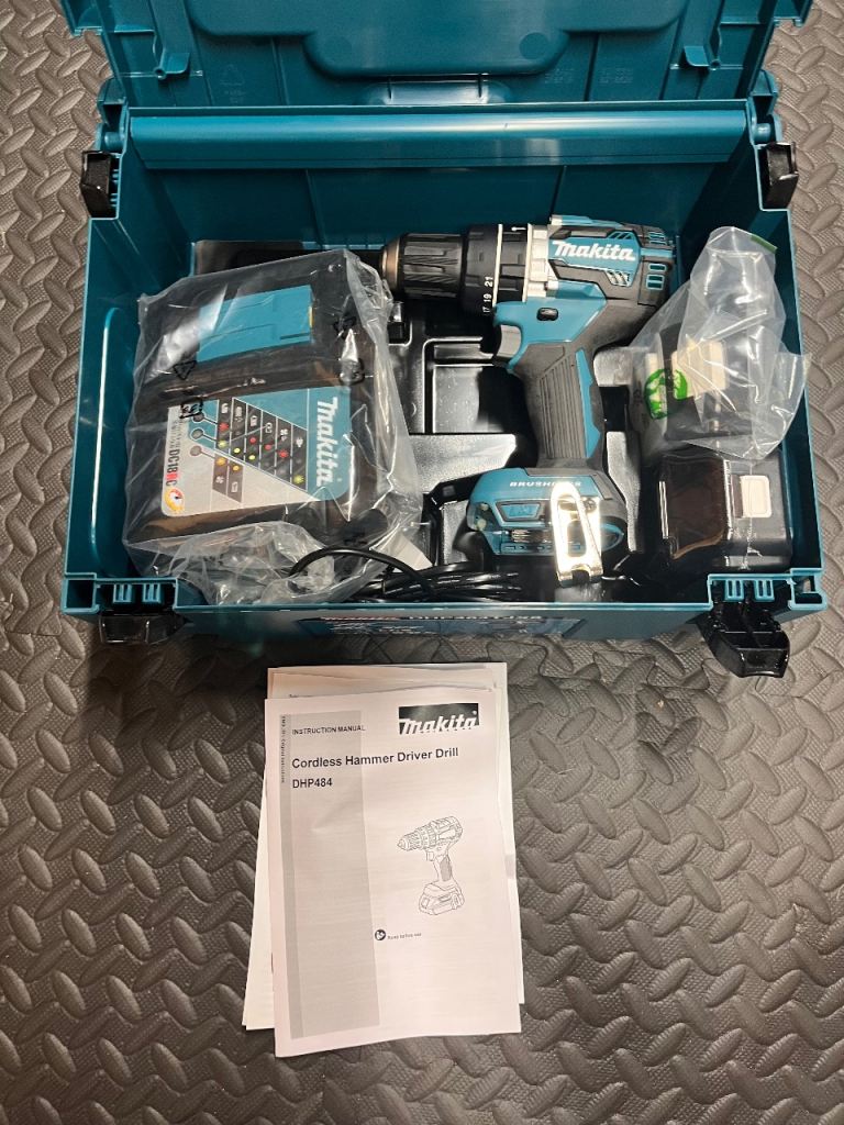MAKITA DHP484TJX9 18V BRUSHLESS COMBI HAMMER DRILL 2 X BATTERIES