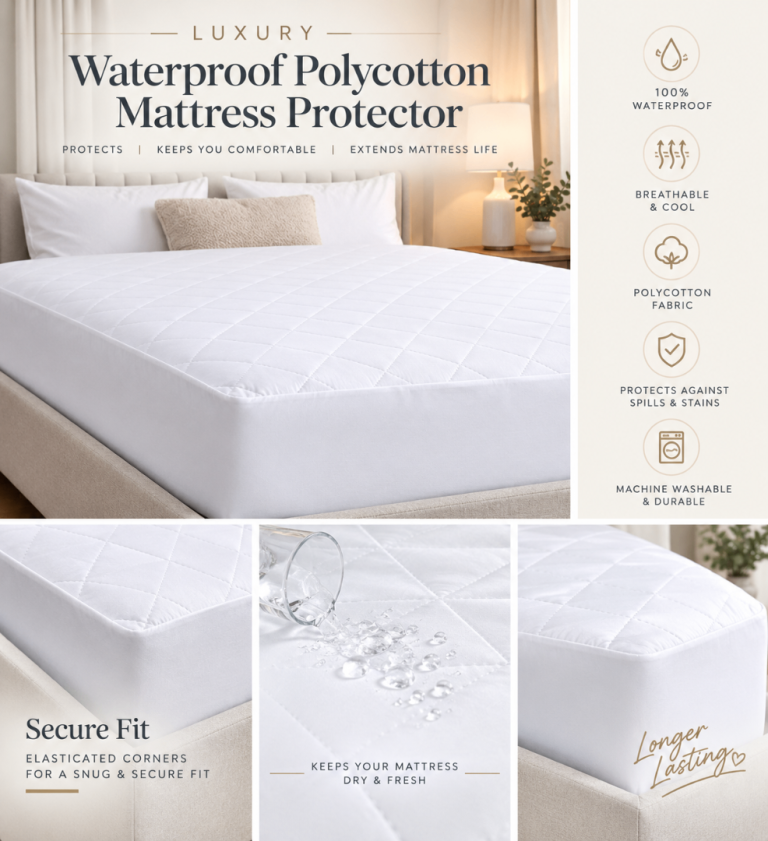 Brand New Double Waterproof Polycotton Mattress Protector