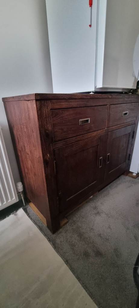 Dark wood, solid wood sideboard/possible upcycling project