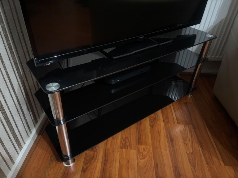 Black Glass TV Stand 