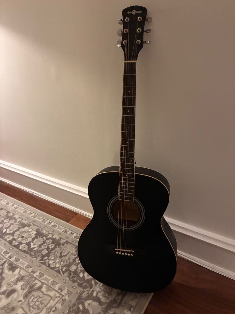 Black Acoustic Guitar 