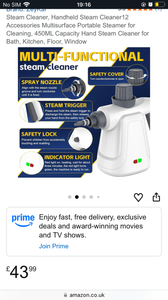 Handheld steam cleaner 