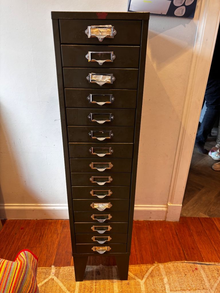 Vintage 15 drawer Howden Furniture 1950s filing cabinet