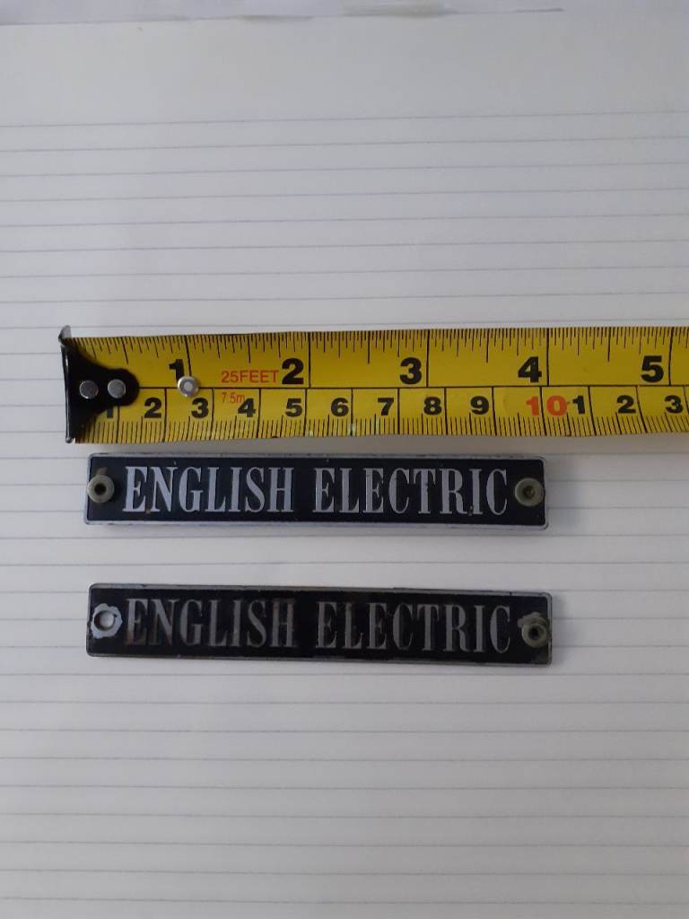 2 X Vintage English Electric Metal Badges