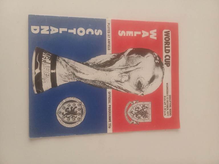 Vintage Scotland vs Wales World Cup Football Programme 1977