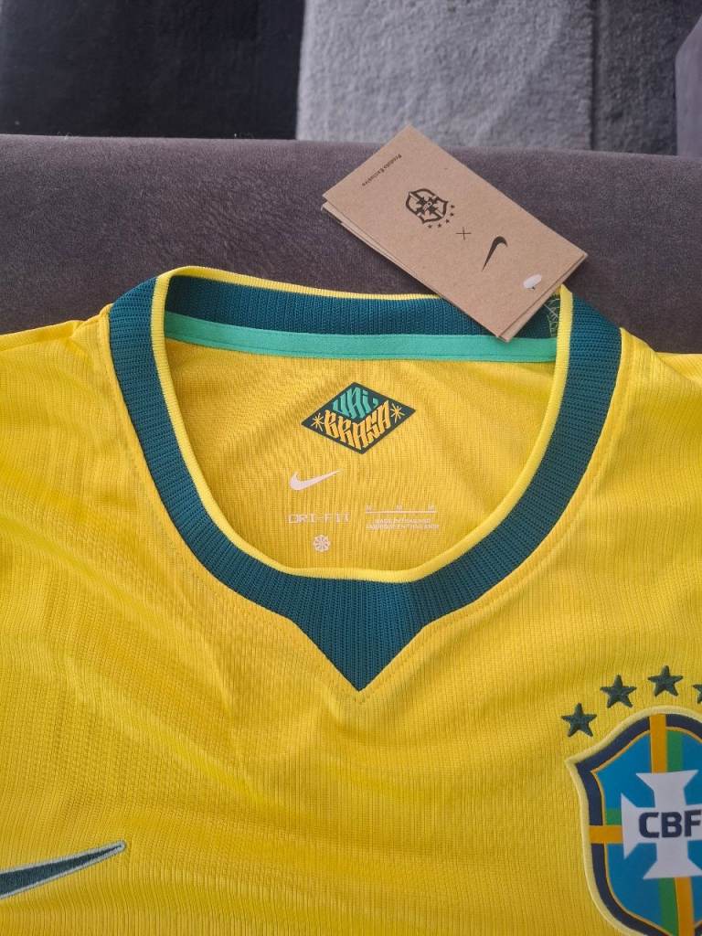 New Nike Brazil Football Shirt – Yellow, Size Medium
