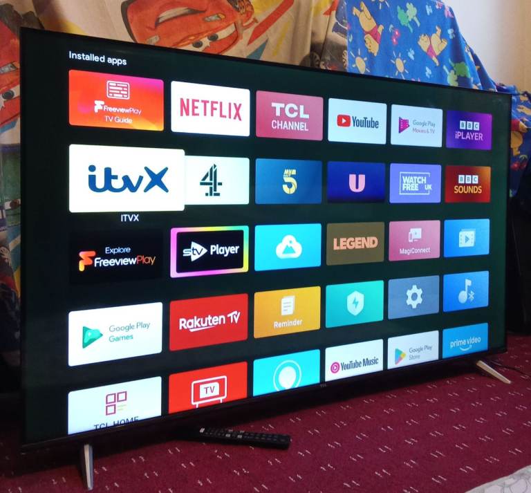 55 inch smart 4k ultra HD HDR slim lightweight tv with remote 