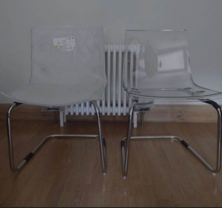 IKEA Tobias Clear Perspex Acrylic Transparent Chairs Plastic X 4 - NEW
