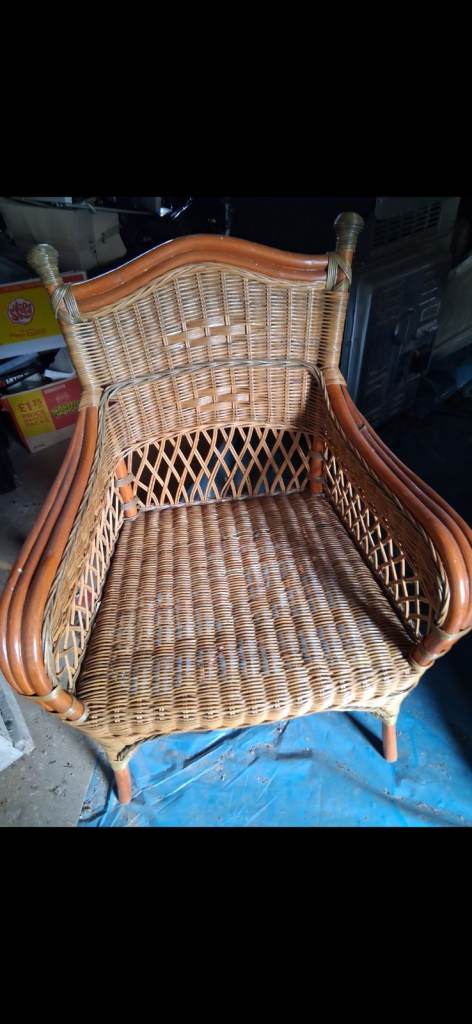 Wicker Armchair – Good Condition, Rattan Style