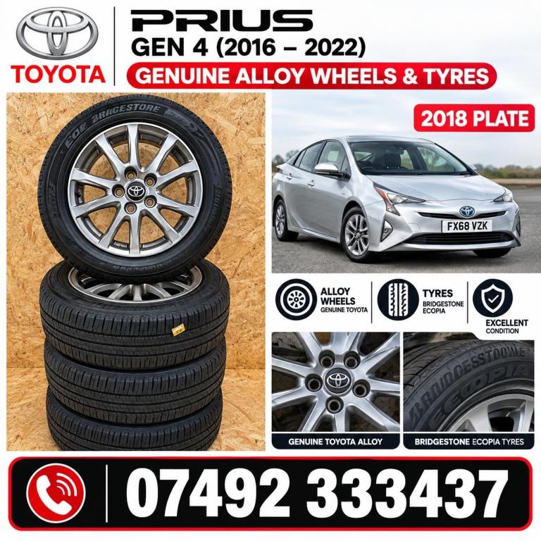 Toyota prius Alloy Wheel full set 15’inch with good tyres 