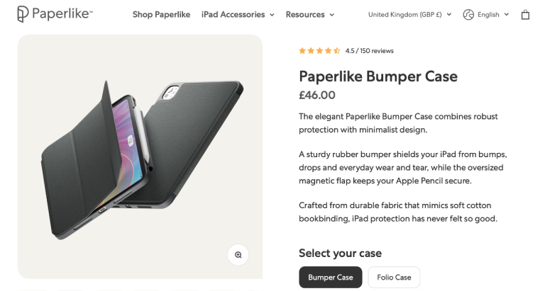 Paperlike Bumper Case for iPad Pro 13" – Excellent Condition – £20