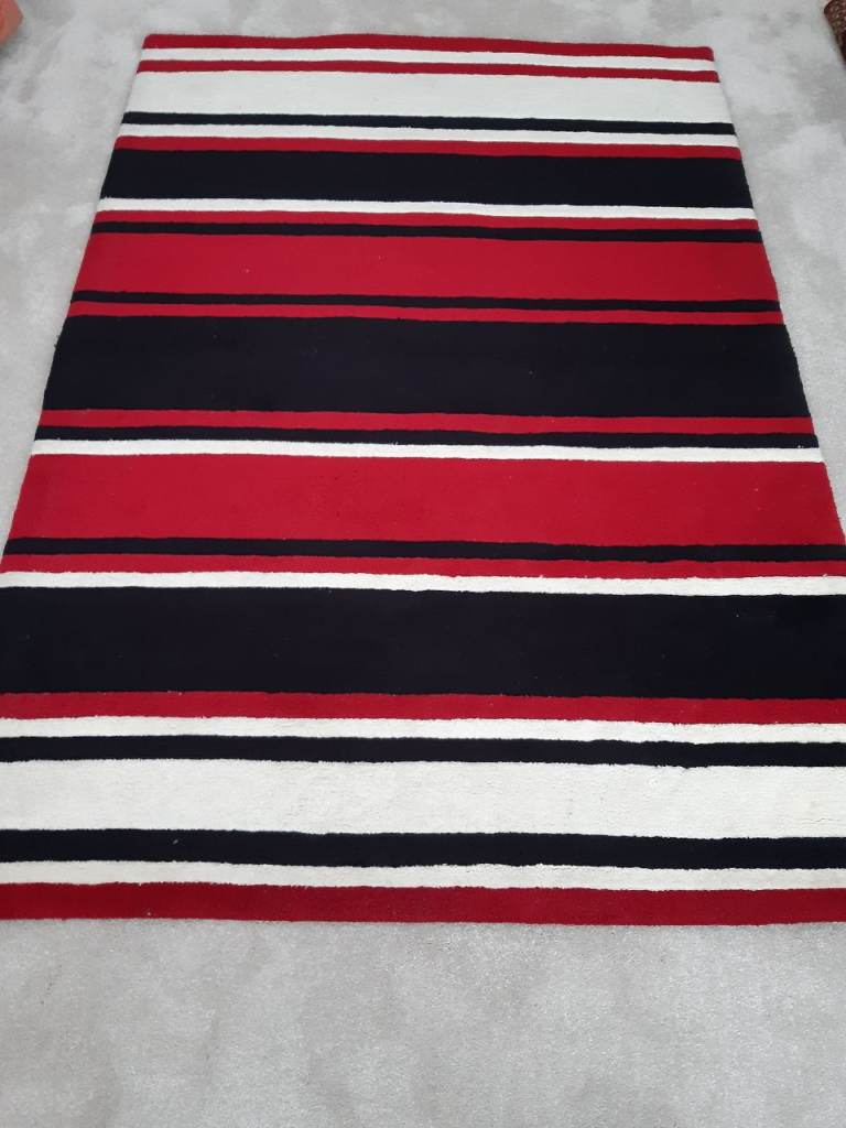 Black, Red and Cream Rug