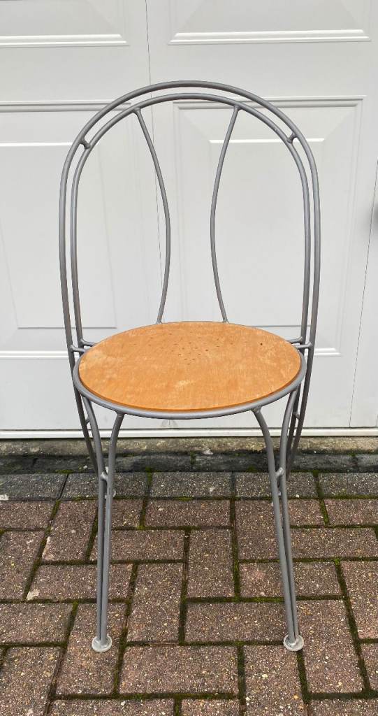 PAIR OF ALUMINIUM FRAMED BISTRO CHAIRS