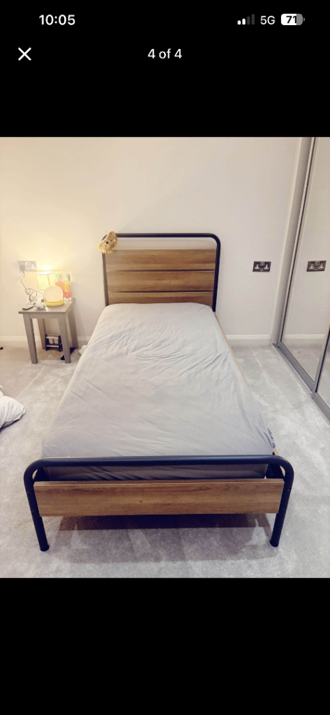 Single bed and mattress 