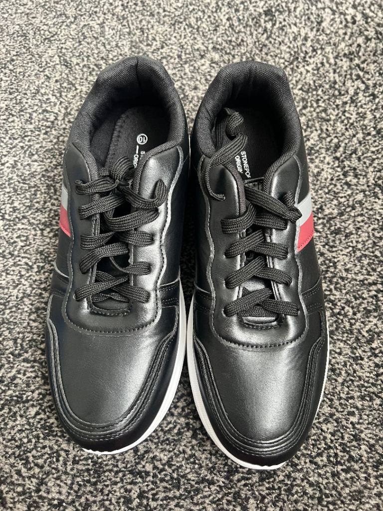 Stoneport Original Black Trainers - Size 10, New
